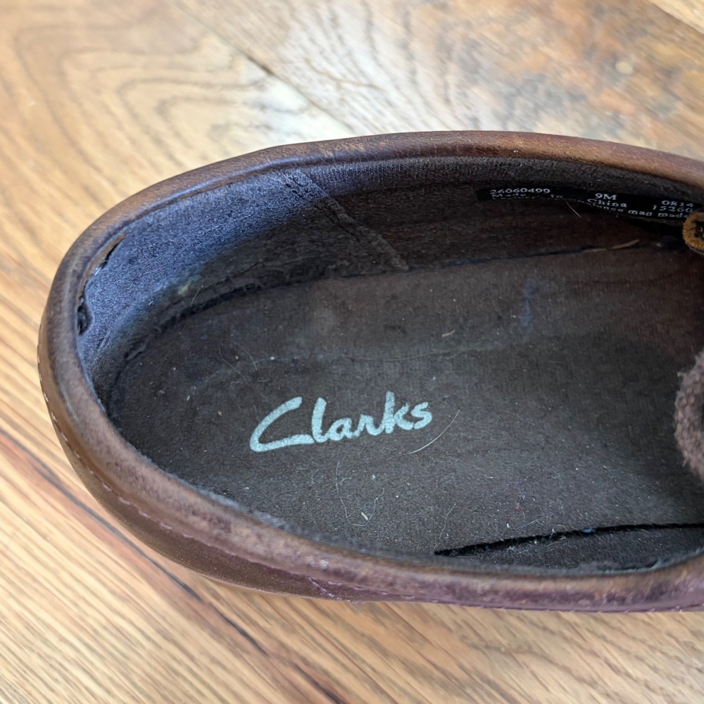 Clarks Padmora 9M Dark Brown Leather Moc Toe Lace Up Oxford Shoes 26060499 - Picture 7 of 9